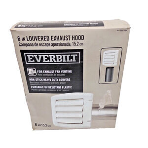 Everbilt 6" Louvered Exhaust Hood in White BLH6WHD DIY Kit Kitchen Vent